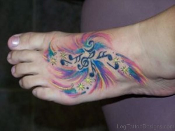 Colorful Music Tattoo Design
