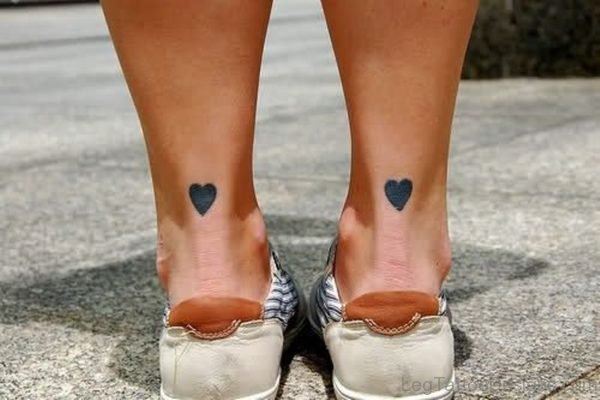 Cool Heart Tattoo On Ankle