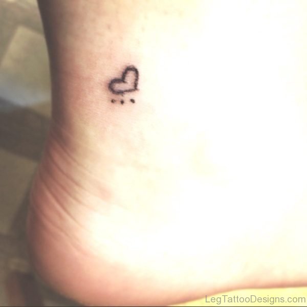 Cool Tiny Heart Tattoo On Ankle