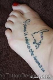 Country Map Tattoo On Foot