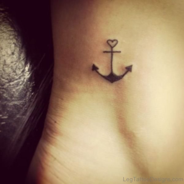 Cute Anchor Tattoo On Ankle