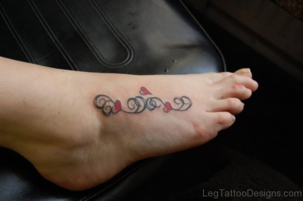 Cute Small Heart Tattoo On Foot