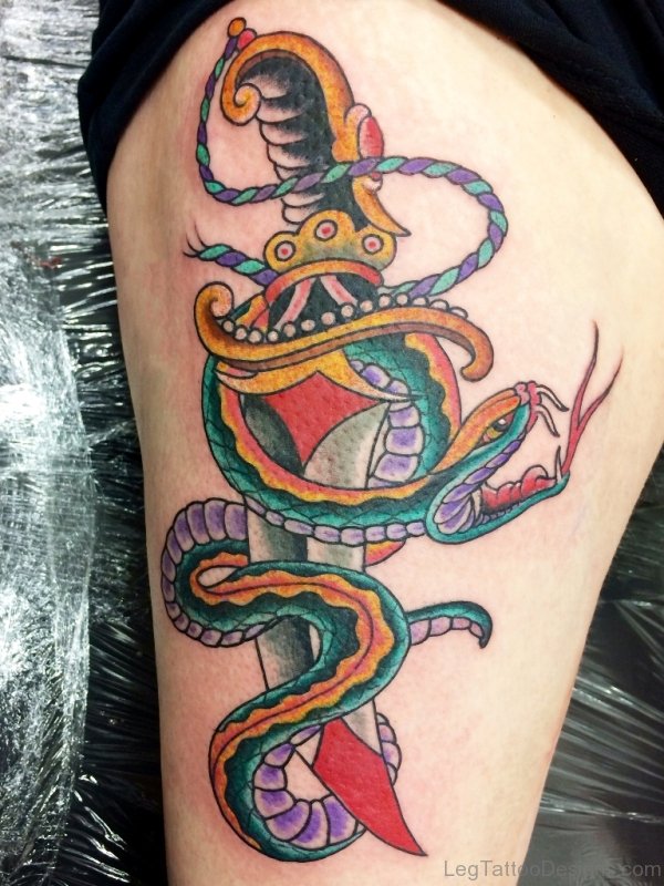Dagger And Snake Tattoo 