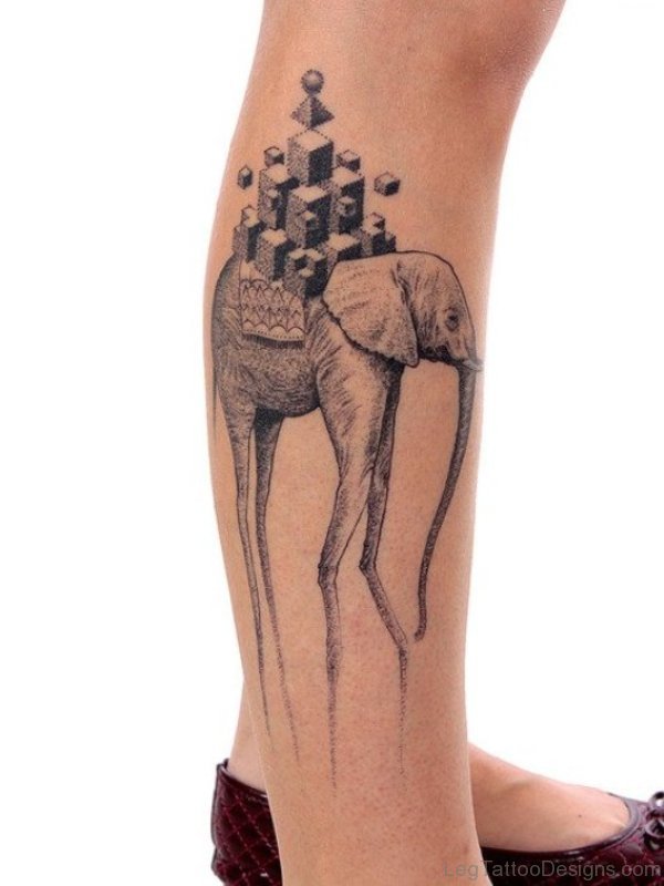 Dali Elephant Designer Tattoo