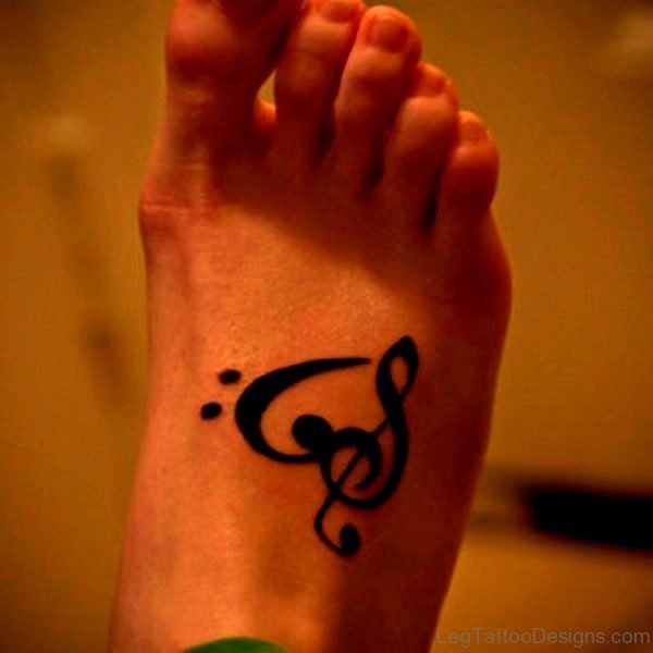 Dark Music Note Tattoo 