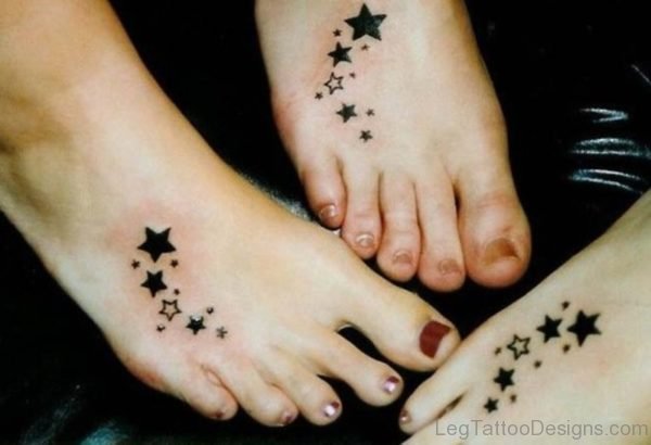 Dark Stars Tattoo On Foot