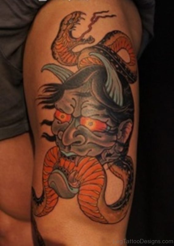 Devil And Snake Tattoo