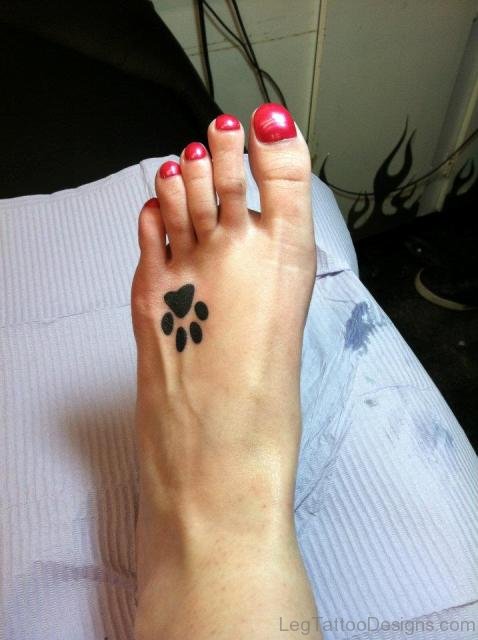 Dog Claw Tattoo On FooT