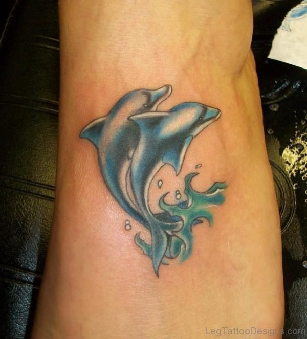 Dolphin Tattoo Design On Foot