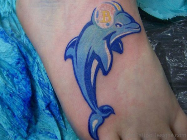 Dolphin Tattoo On Foot