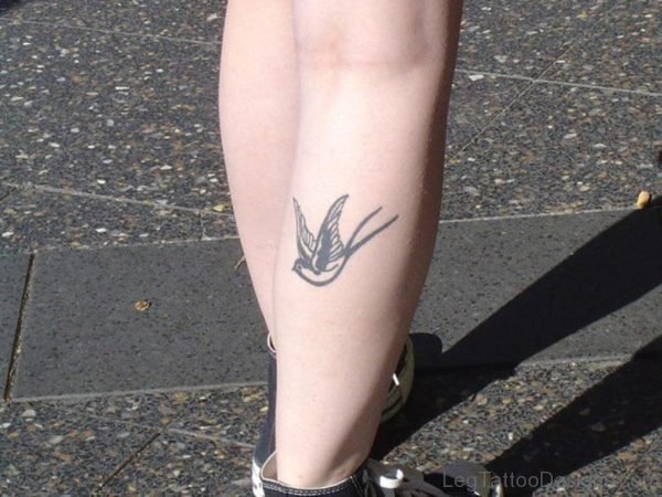 Dove Bird Tattoo On Leg