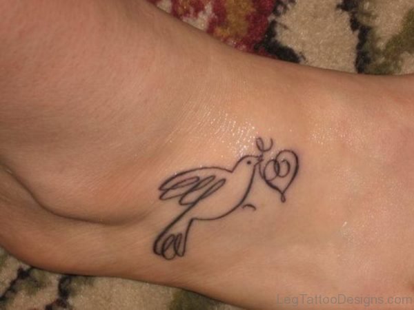 Dove Tattoo On Foot