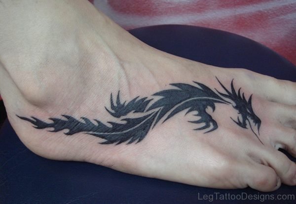 Dragon And Feather Tattoo