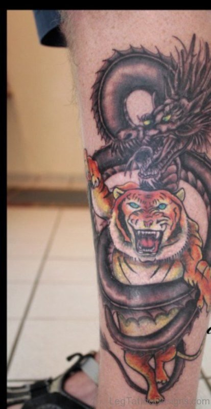 Dragon And Tiger Tattoo