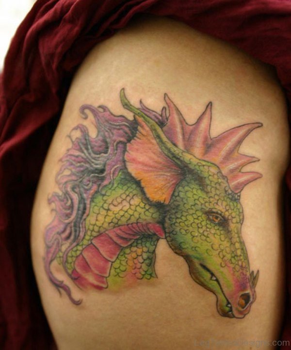 Dragon Tattoo On Thigh 