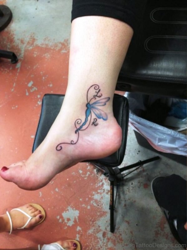 Dragonfly Tattoo On Foot