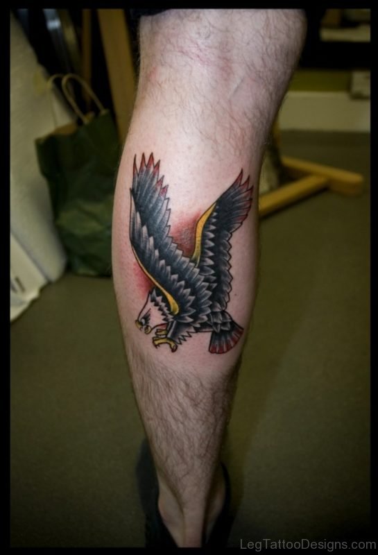 Eagle Tattoo On Leg