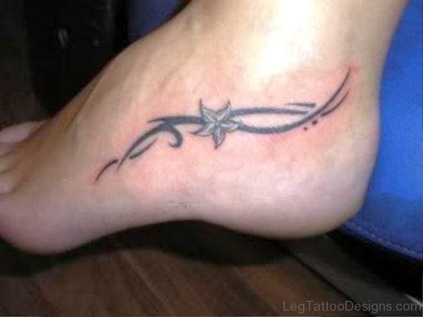 Elegant Star Tattoo On Ankle