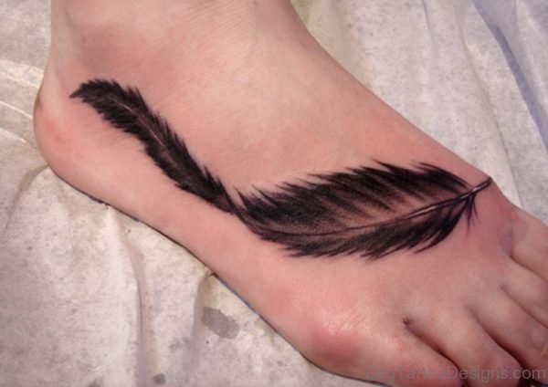 Excellent Feather Tattoo Design