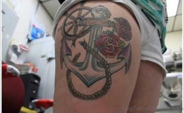 Fabulous Anchor Thigh Tattoo