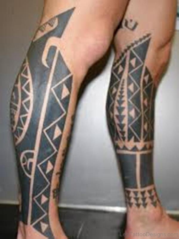 Fabulous Tribal Tattoo For Leg