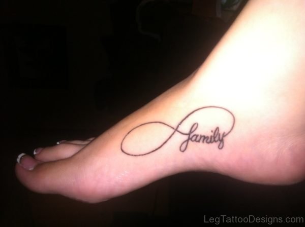 Family Infinity Tattoo On Foot