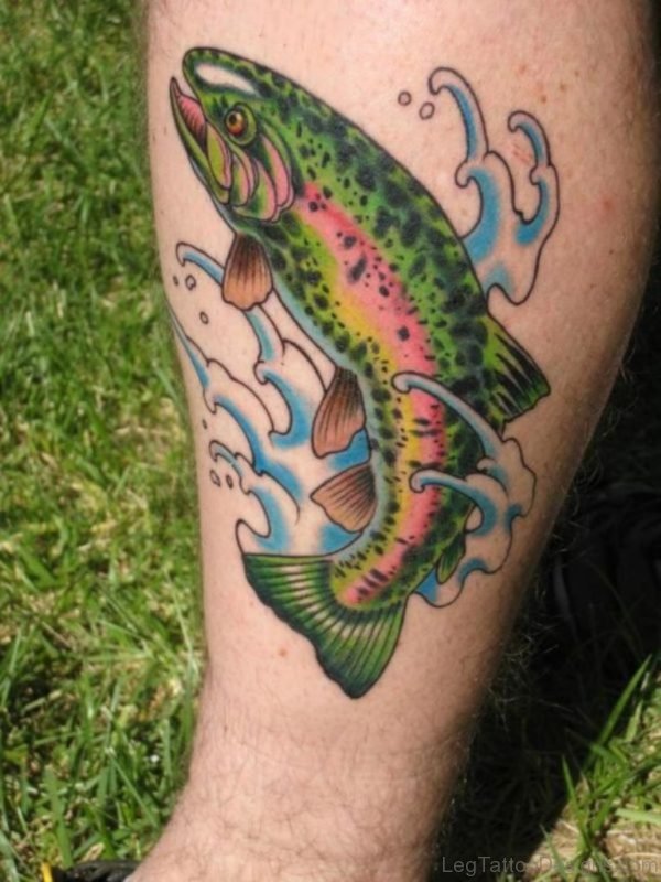 Fiish Tattoo On Leg