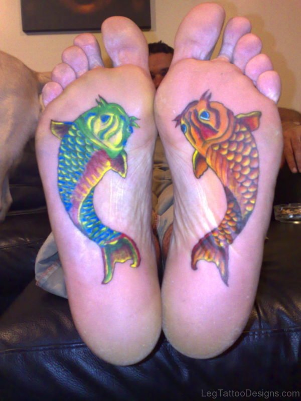 Fiish Tattoo On Under Foot