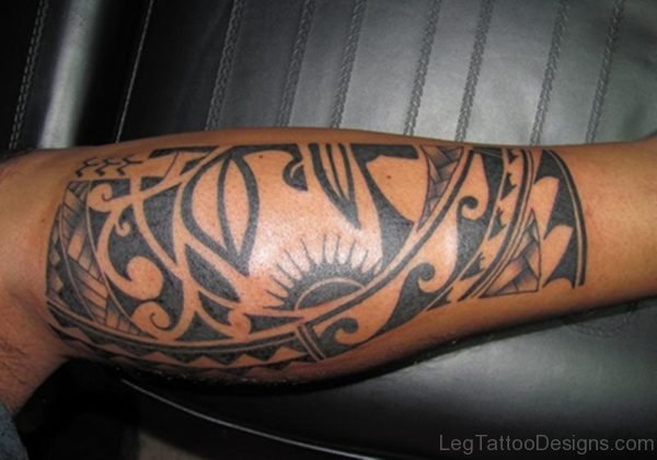 Filipino Tribal Leg Tattoo