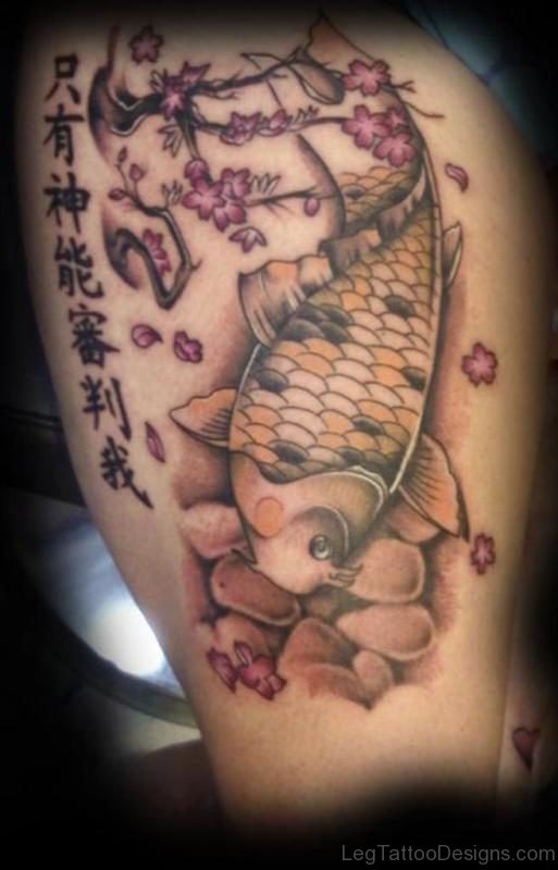 Fish Tattoo Design On Thigh 