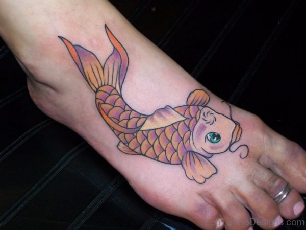 Fish Tattoo On Foot.