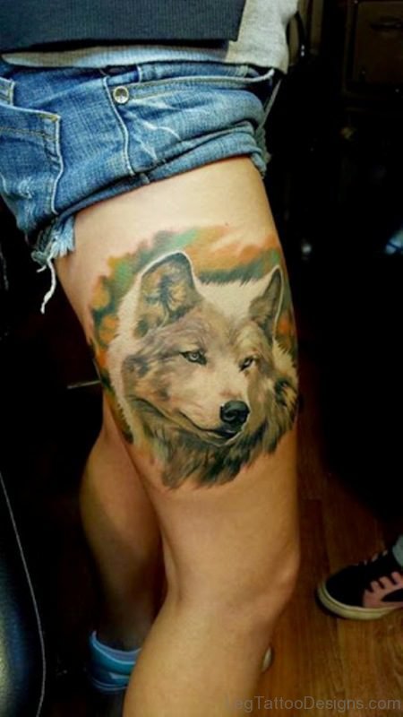 Fox Tattoo Design On Thigh 1