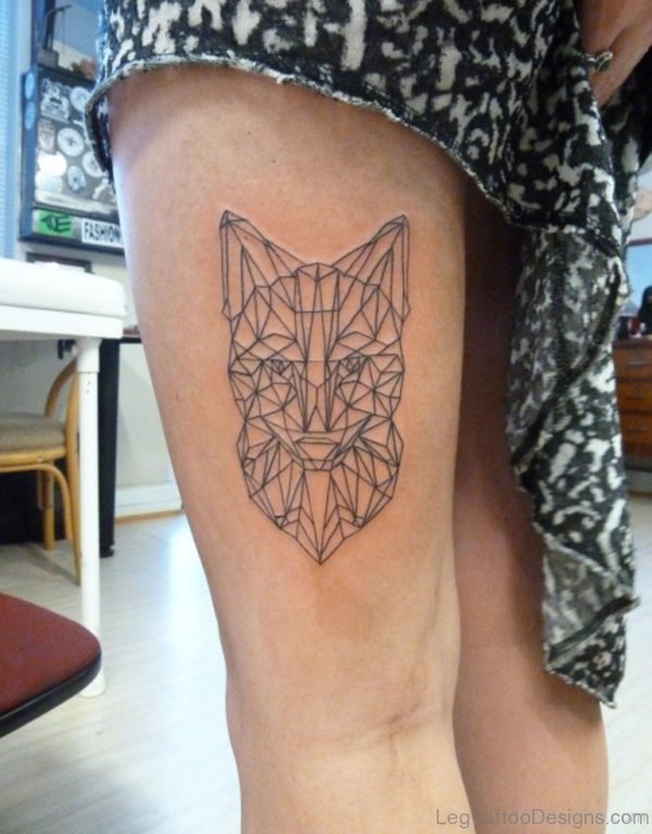 Fox Tattoo Design On Thigh