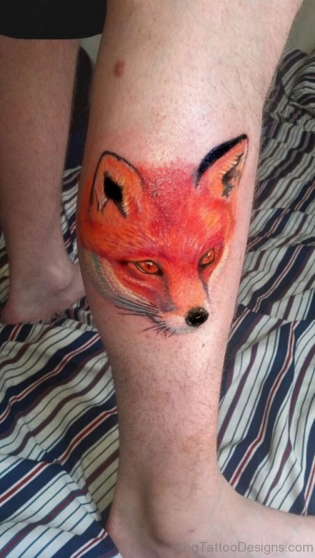 Fox Tattoo On Leg