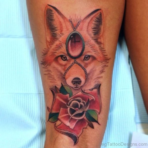Fox Thigh Tattoo Image