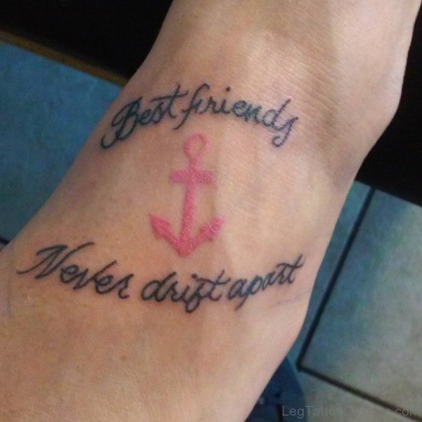 Friendship Anchor Foot Tattoo