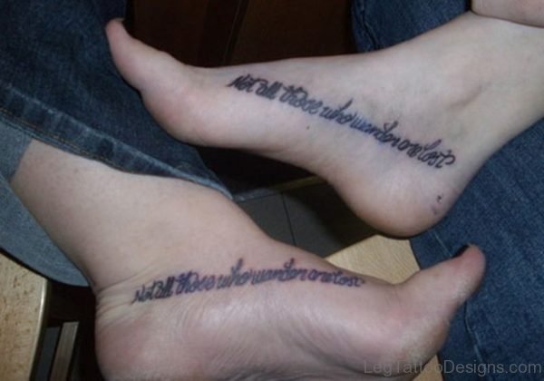Friendship Wording Tattoo Designs On Feet