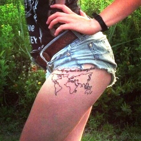 Funky Map Tattoo