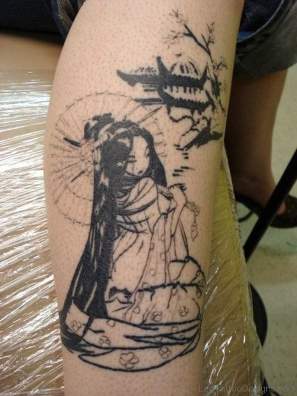 Geisha Girl On Leg