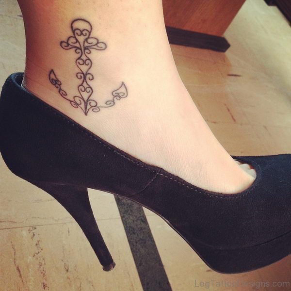 Girlish Anchor Tattoo