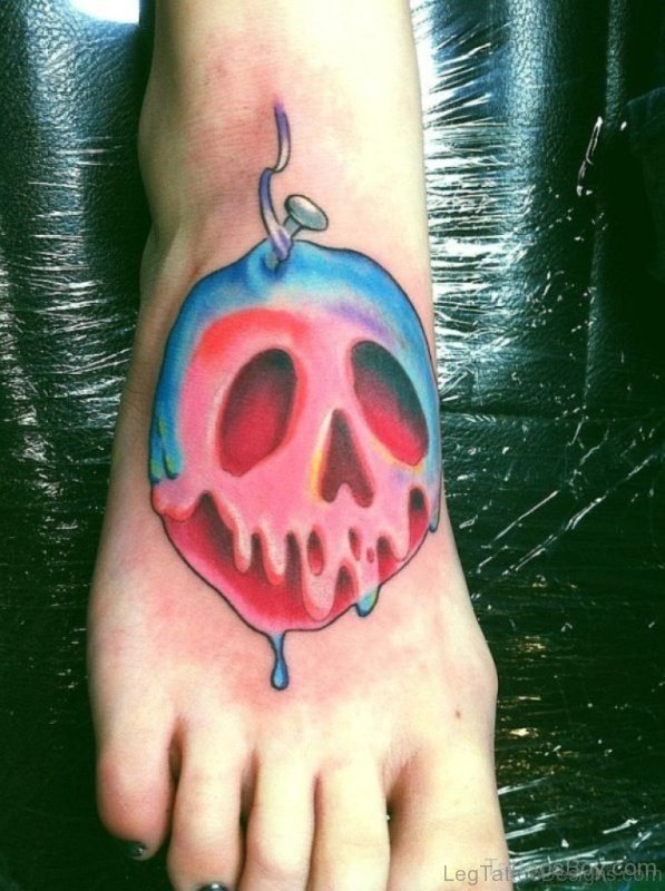 Great Skull Tattoo On Foot