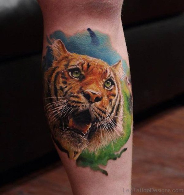 36 Excellent Tiger Tattoos On Leg
