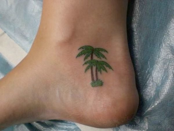Green Sunset Tattoo On Foot