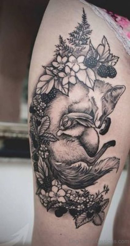 Grey Fox Tattoo Design