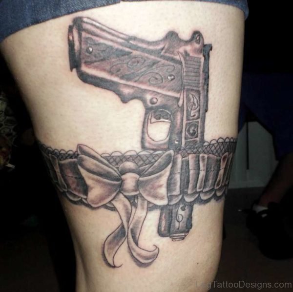 Gun And Bow Tattoo