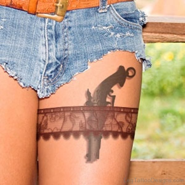 Gun And Stocking tattoo