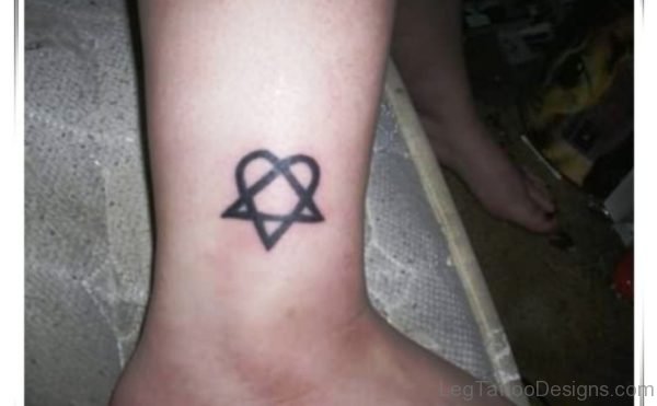 Heart Star Tattoo On Ankle