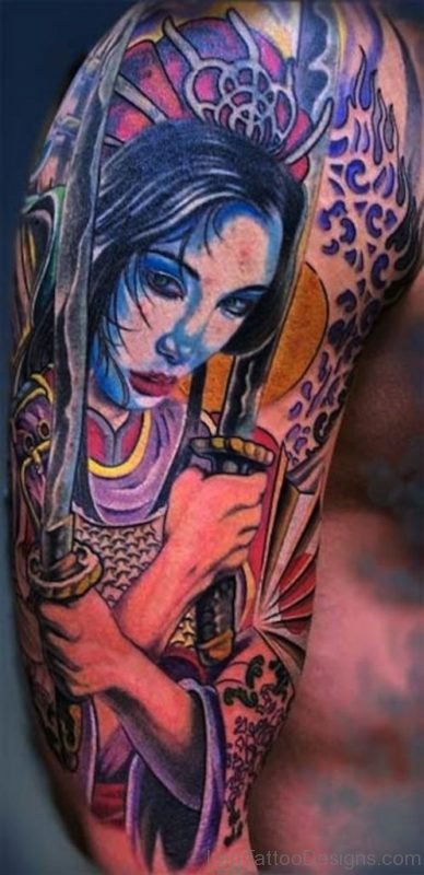 Impressive Geisha Tattoo