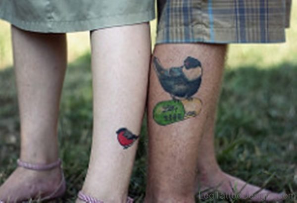 Impressive Leg Tattoo On Couple Leg