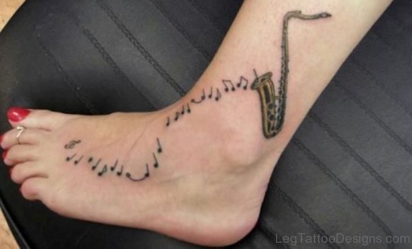 Incredible Musical Note Tattoo Design 